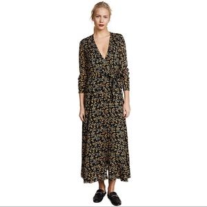 Ganni Marceau Georgette Floral Wrap Dress